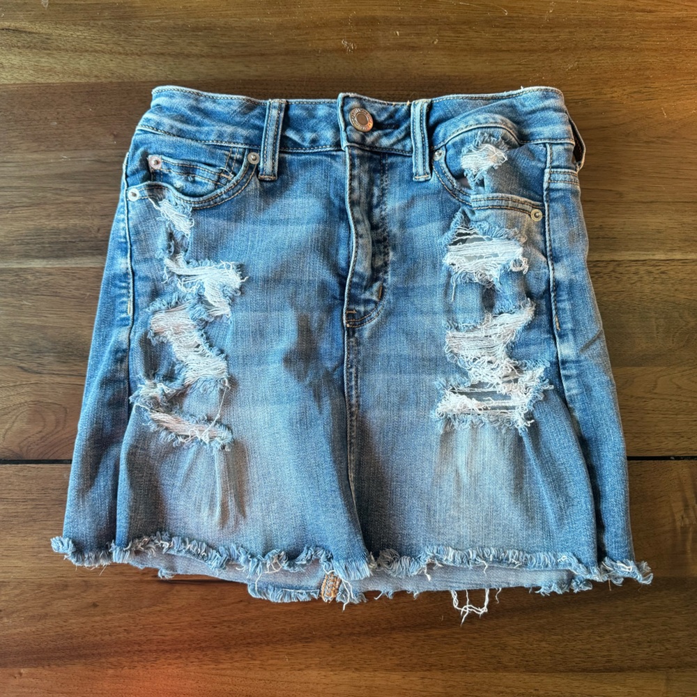 american eagle denim skirt
